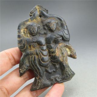 China,  jade,  hongshan culture,  hand carving,  natural jade,  dancer,  pendant A12 2