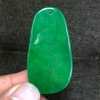 Chinese Green Jadeite Jade Handwork Collectible Landscape & Flying Birds Pendant 7