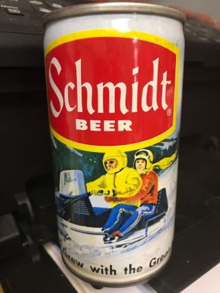 Schmidt Beer Scene Series Beer Can Empty Snowmobilers