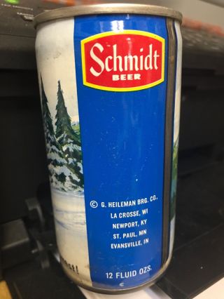 SCHMIDT BEER SCENE SERIES BEER CAN EMPTY SNOWMOBILERS 2