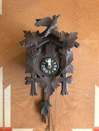 Vintage Antigue Black Forest Cuckoo Clock Made In Germany - Us Zone