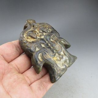 China,  jade,  collectibles,  Black magnet,  Hongshan culture,  dancers,  pendant S005 3