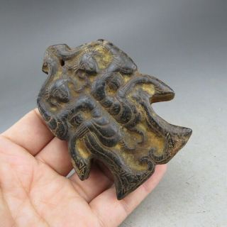 Chinese jade,  collectibles,  Hongshan culture,  black magnet,  dancers,  pendant W1305 2