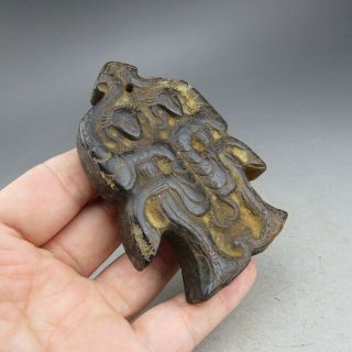 Chinese jade,  collectibles,  Hongshan culture,  black magnet,  dancers,  pendant W1305 3