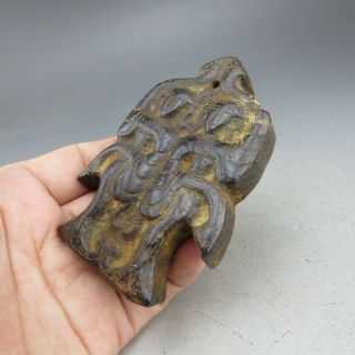Chinese jade,  collectibles,  Hongshan culture,  black magnet,  dancers,  pendant W1305 4
