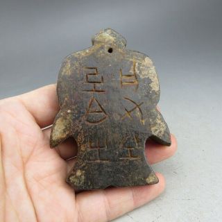 Chinese jade,  collectibles,  Hongshan culture,  black magnet,  dancers,  pendant W1305 5