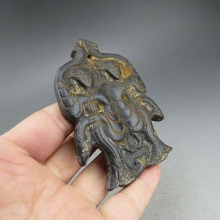 Chinese jade,  collectibles,  Hongshan culture,  black magnet,  dancers,  pendant W1953 3