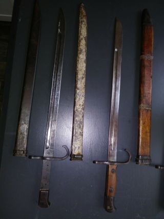 WW2 Japanese Type 30 Bayonets.  Two.  from Tokyo Arsenal and 3rd not Marked.  Bayone 3