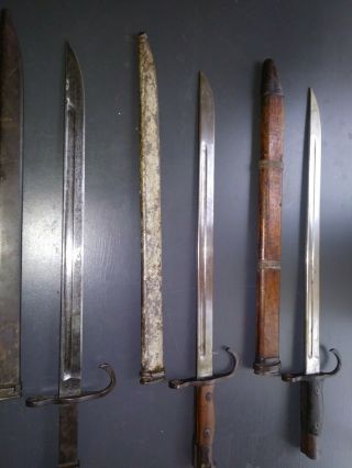 WW2 Japanese Type 30 Bayonets.  Two.  from Tokyo Arsenal and 3rd not Marked.  Bayone 5
