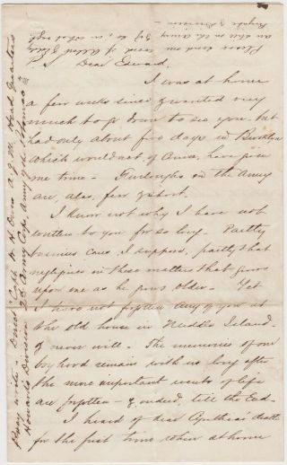 1863 Civil War Soldier Letter - Fredericksburg Va - On Staff Of Gen.  O.  O.  Howard