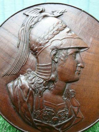 STUNNING EARLY 19thC GOTHIC WOODEN WALNUT PANEL WITH ROMAN SOLDIERS HEAD c1820s 5