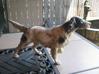 LARGE ANTIQUE HUBLEY CAST IRON POINTER/SETTER DOG DOORSTOP 2