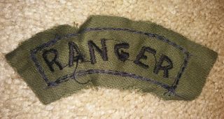 1960s Oversized Us Army Vietnamese Made Ranger Tab Patch Vietnam In - Country Made