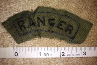 1960s OVERSIZED US ARMY VIETNAMESE MADE RANGER TAB PATCH VIETNAM IN - COUNTRY MADE 3