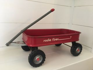 Vintage 1970s Red Radio Flyer Tot Coaster Wagon 7 Childs Toy Steel Rare 21 "