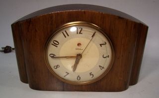 Vintage Telechron Electric Mantel Clock In Wood Case,  Model 4h87 - - Great