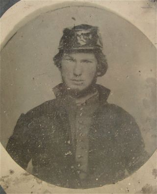 1860s Civil War Soldier Tintype Photo Full Plate Union Soldier In Uniform 2
