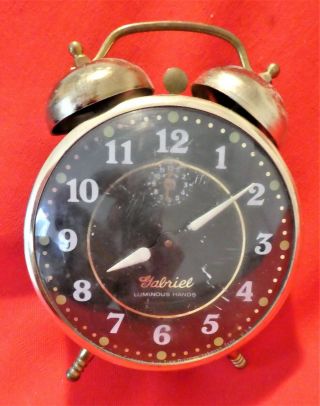Vintage Gabriel Luminous Hands Alarm Clock Lux Time Robertshaw Controls Lebanon