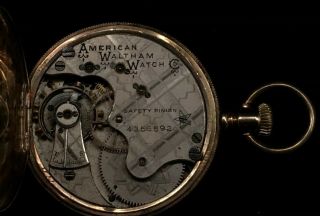 1890 Waltham Antique Pocket Watch Gold Case,  Movement Ser 4356592