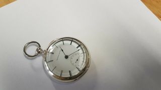 18s Elgin " B W Raymond " Key Wind Rrg Pocket Watch In A Coin Silver Case