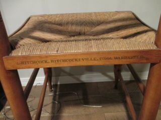 Vintage L.  Hitchcock Dining Chair fall acorn stenciled Farmhouse accent 8