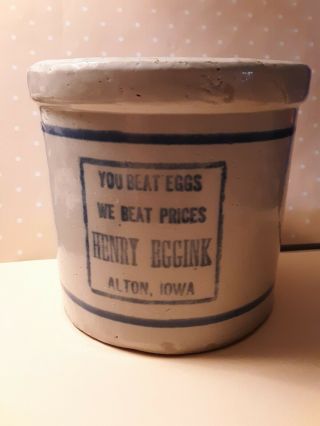Red Wing Antique Beater Jar Crock Alton Iowa Henry Eggink -
