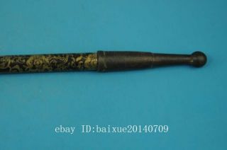 chinese old copper hand - carved Smoking tool tobacco stems a02 5