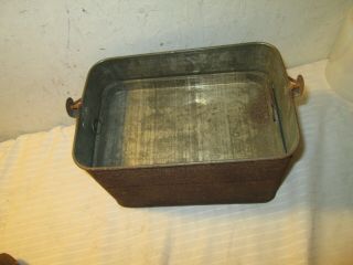 Vintage Metal Tin Bucket Lunch Pail with Bale Handle with tray and thermos 3