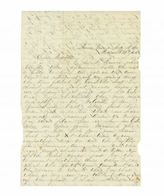 1865 Civil War Letter - 22nd Iowa - Morehead City,  North Carolina