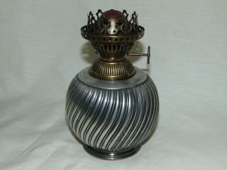 Well Made Sweet Little Antique C1890 Silver Plated Oil Lamp By James Dixon Re&s