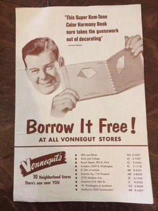 Kurt Vonnegut Indianapolis Family Hardware Store Brochure 2
