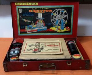 Vintage No 8 1/2 All Electric Erector Set In Metal Case Ac Gilbert Company
