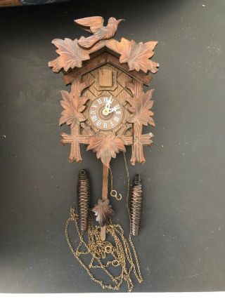 Vintage Antigue Black Forest Cuckoo Clock Made In West Germany