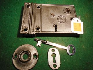 Vintage Yale & Towne Rim Lock W/key & Keeper: Reconditioned (9423)