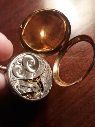 Antique Elgin National Watch Co Solid 14k Gold Pocket Watch