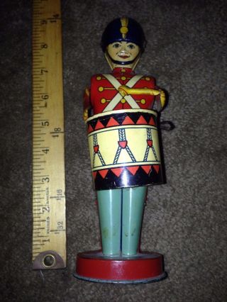 Vintage Tin Wind Up Toy By J.  Chein Soldier Drummer Boy Made In Usa Tin Toy