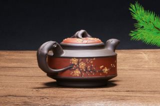 Chinese Yixing zisha teapot handmade hand craft Plum pot pot teapot 300cc 3