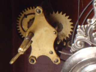 Antique Ansonia Clock Wood Wind Up Shelf Wall Mount Pendulum Key Roman Numeral 6