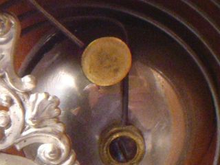 Antique Ansonia Clock Wood Wind Up Shelf Wall Mount Pendulum Key Roman Numeral 7