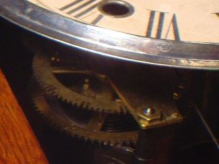 Antique Ansonia Clock Wood Wind Up Shelf Wall Mount Pendulum Key Roman Numeral 8