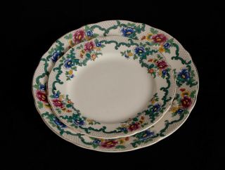 1x Royal Cauldon Victoria Pattern Breakfast Plate And Side Plate