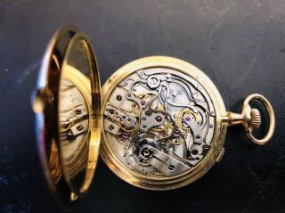 HAAS SPLIT SECOND CHRONOGRAPH 18K POCKET WATCH NEAR 6