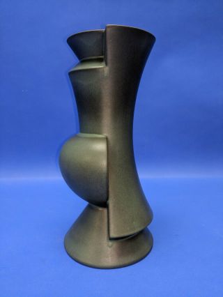 Claude Dumas Shadows & Light Green Ceramic Vase - French 11 