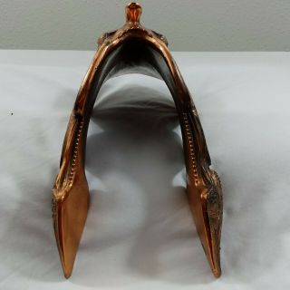 Vintage Bronze Metal Decorative Miniature Horse Saddle & description 4