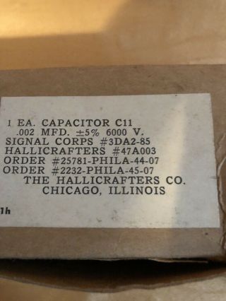 Hallicrafters Nos Military Radio Parts Vintage 1945