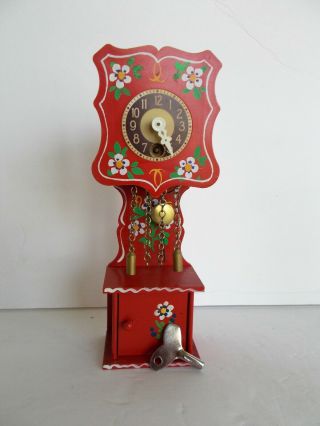 Vintage W Germany Mini Grandfather Clock