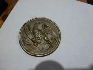 Antique Civil War Belt Buckle.  Eagle With Arrows And Olive Branch.  Brass/lead