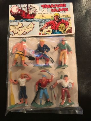 Vintage Treasure Island Pirates Hand Painted Figures Toy Made In Hong Kong