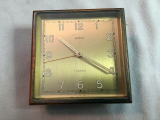 Vintage Semca Travel Alarm Clock 7 - Jewels Swiss Made W Stand (not) Parts