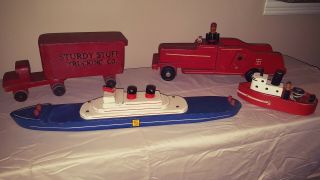 2 Vintage Wooden Toys By Seaver Toy Company,  Burbank.